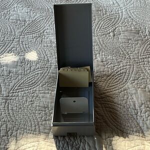 Gray Metal Index Card Holder